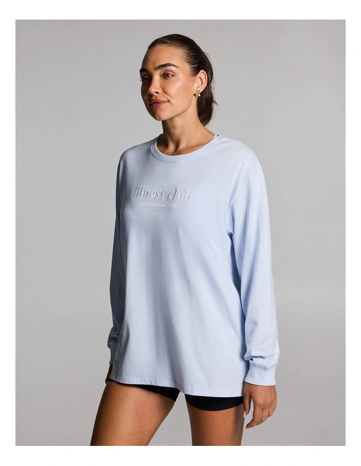 Loose Fit Long Sleeve Tee in Light Sky Blue image 3