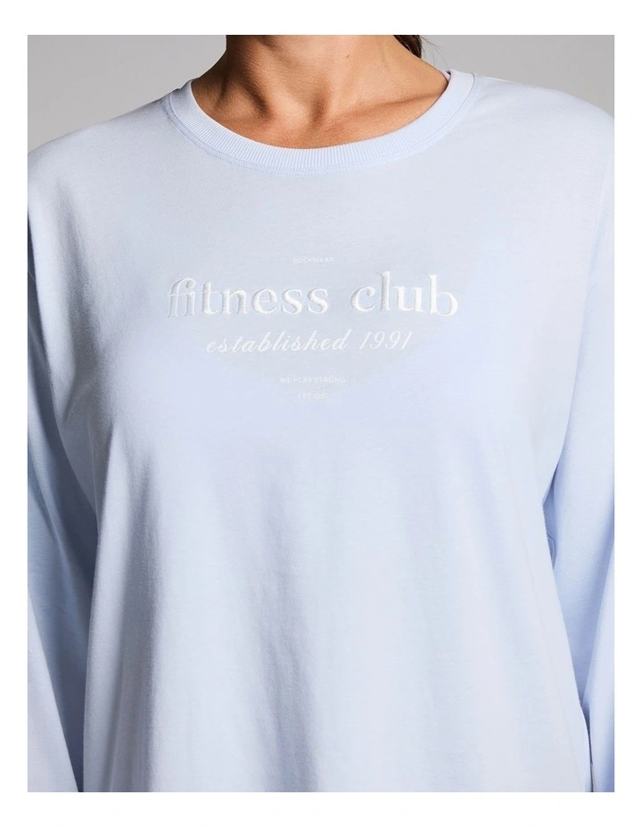Loose Fit Long Sleeve Tee in Light Sky Blue image 4