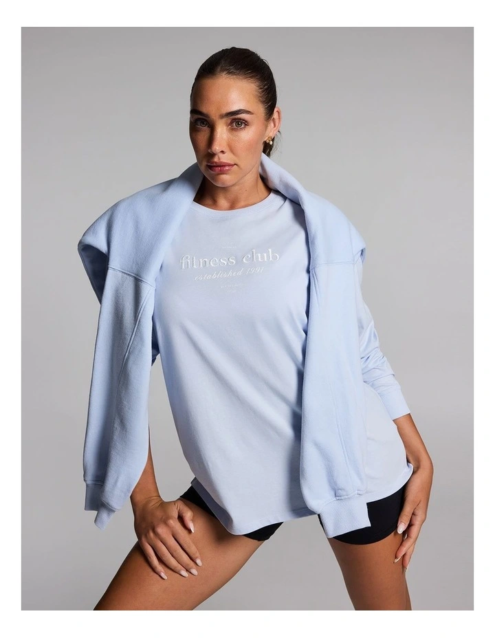 Loose Fit Long Sleeve Tee in Light Sky Blue image 5