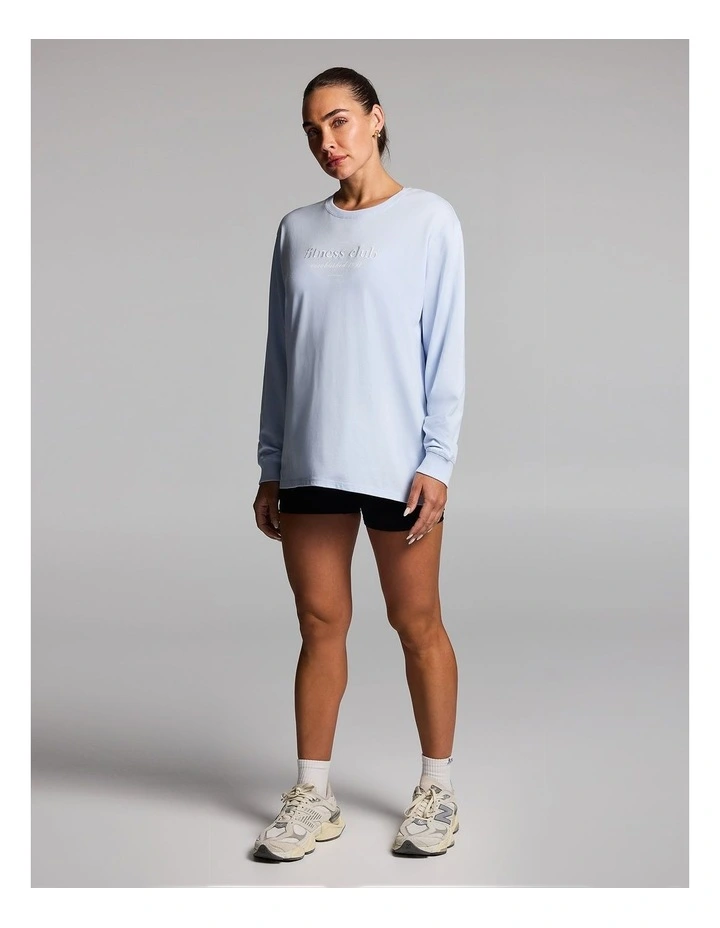 Loose Fit Long Sleeve Tee in Light Sky Blue image 6