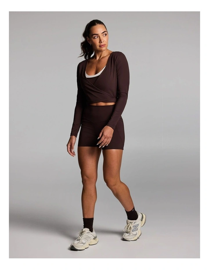 Base One Wrap Long Sleeve Top in Cocoa image 5