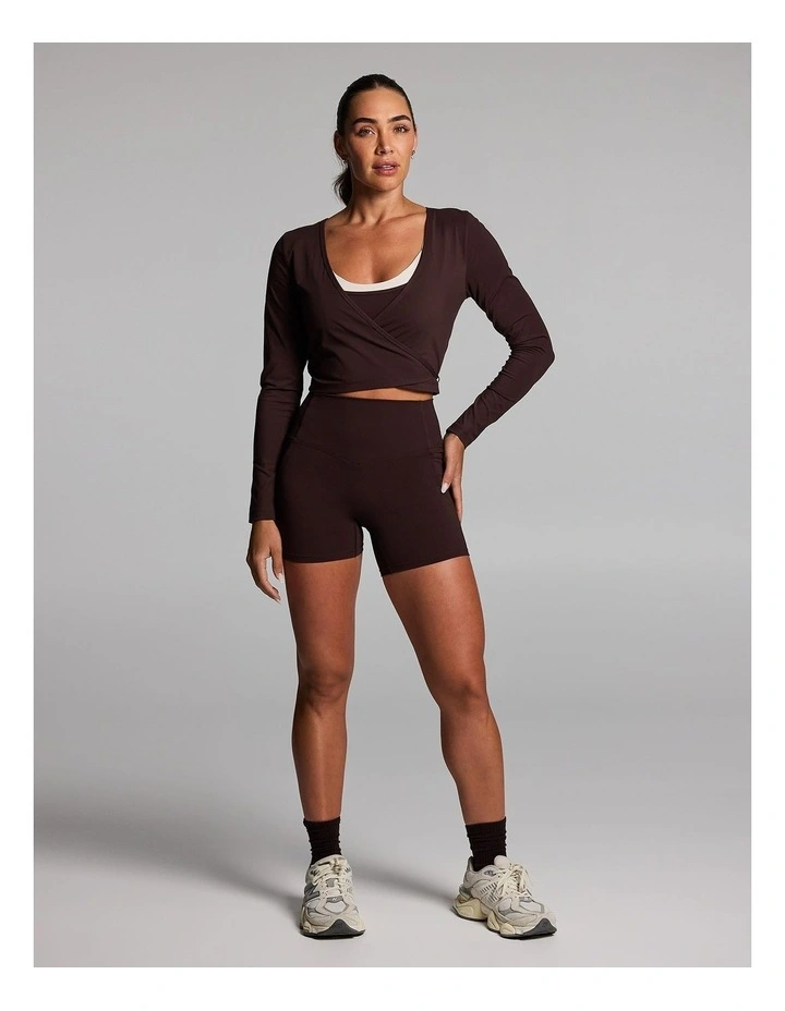 Base One Wrap Long Sleeve Top in Cocoa image 6