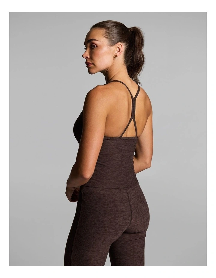 Balance Support Singlet in Cocoa Marle image 2