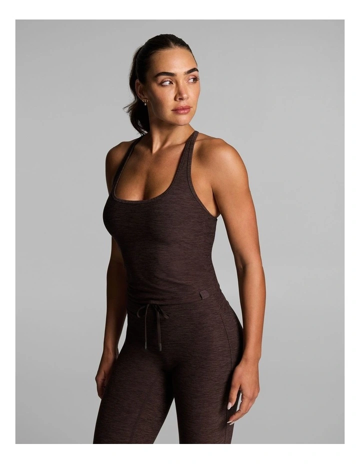 Balance Support Singlet in Cocoa Marle image 3