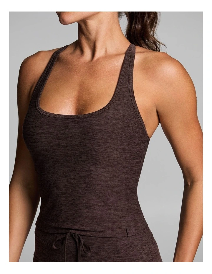 Balance Support Singlet in Cocoa Marle image 4