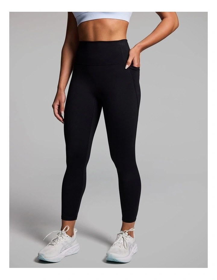 No Front Seam Pocket Ankle Grazer Tights in Black image 3