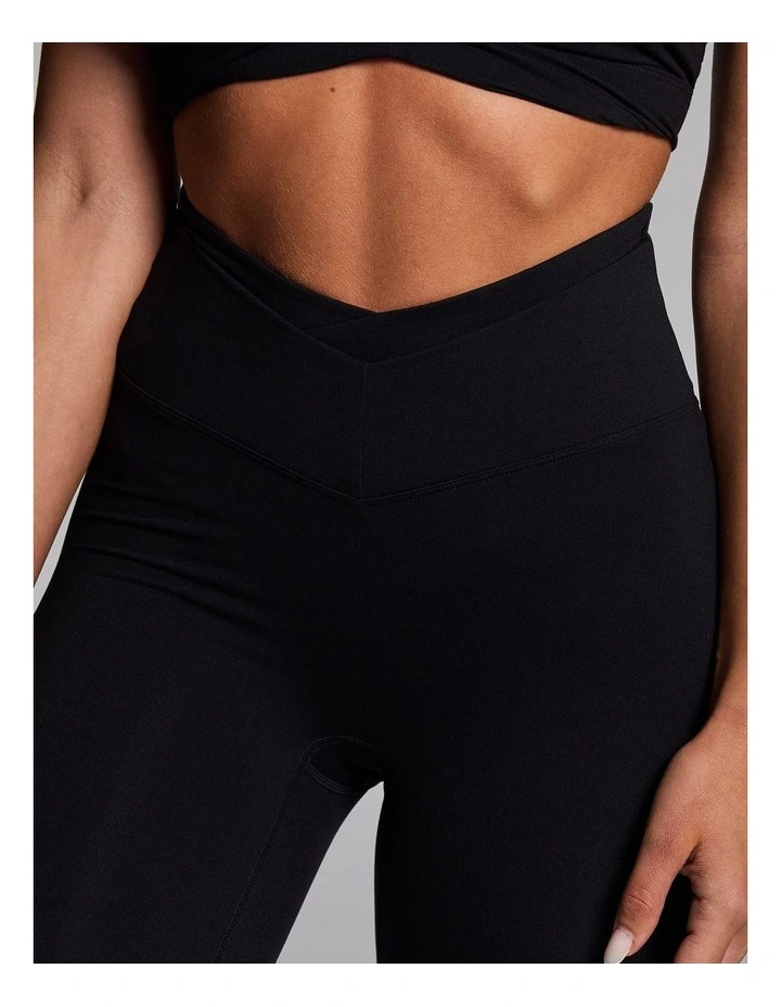 Double Waistband Full Length Tights in Black image 4