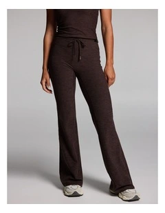 Balance Tie Front Yoga Flared Pants in Cocoa Marle