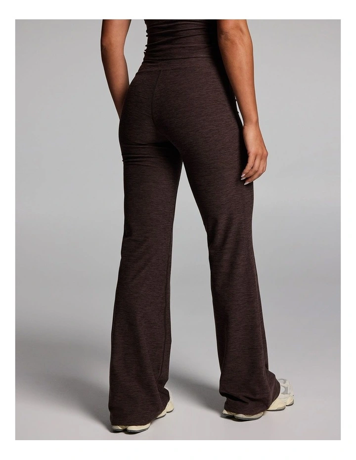 Balance Tie Front Yoga Flared Pants in Cocoa Marle image 2