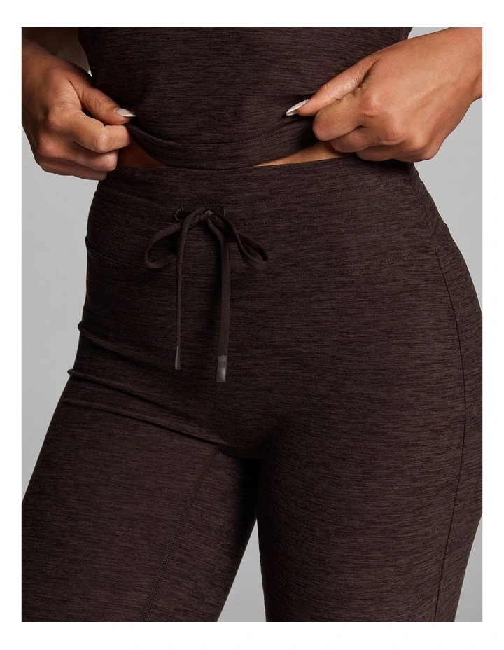 Balance Tie Front Yoga Flared Pants in Cocoa Marle image 4