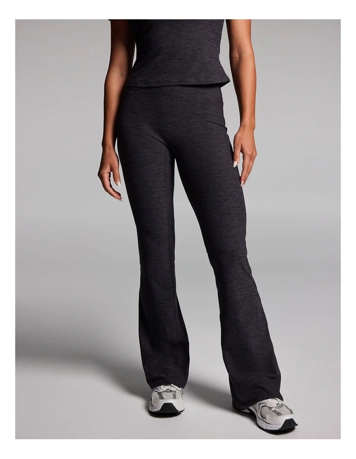 Balance Slim Fit Flared Pants in Dark Grey Marle image 1