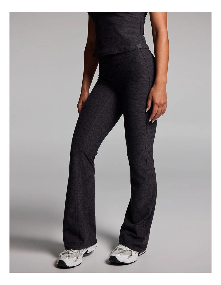 Balance Slim Fit Flared Pants in Dark Grey Marle image 3