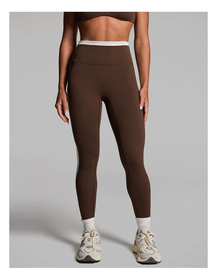 Blocked Full Length Tights in Walnut image 1