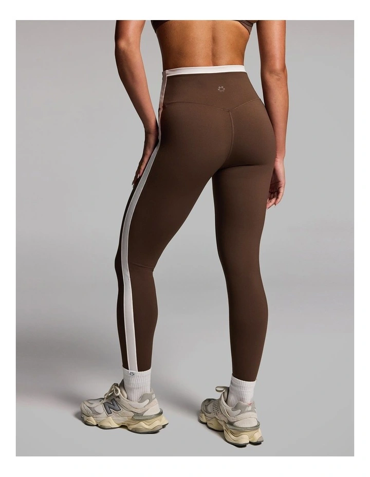 Blocked Full Length Tights in Walnut image 2