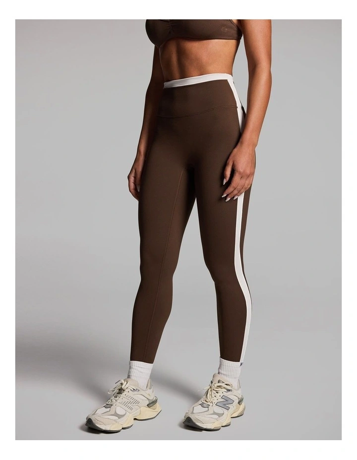 Blocked Full Length Tights in Walnut image 3