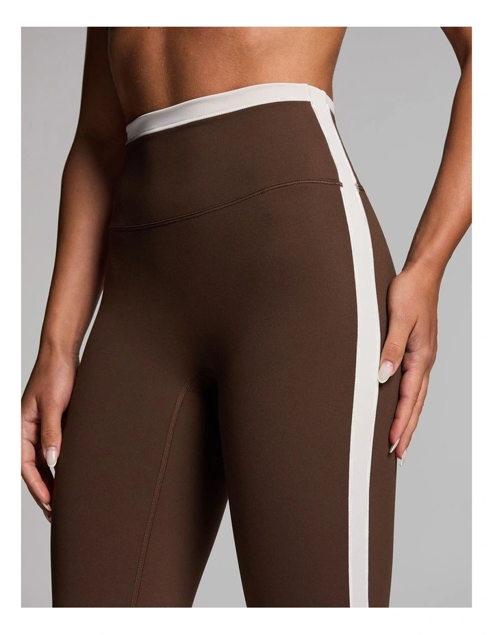 Blocked Full Length Tights in Walnut image 4