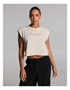 Off Duty Hip Tee in Alabaster