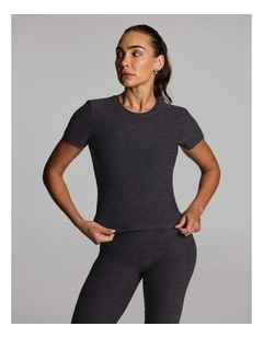 Balance Fitted Tee in Dark Grey Marle