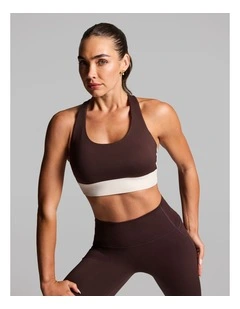 Euphoria Adjustable High Impact Sports Bra in Cocoa/Alabaster