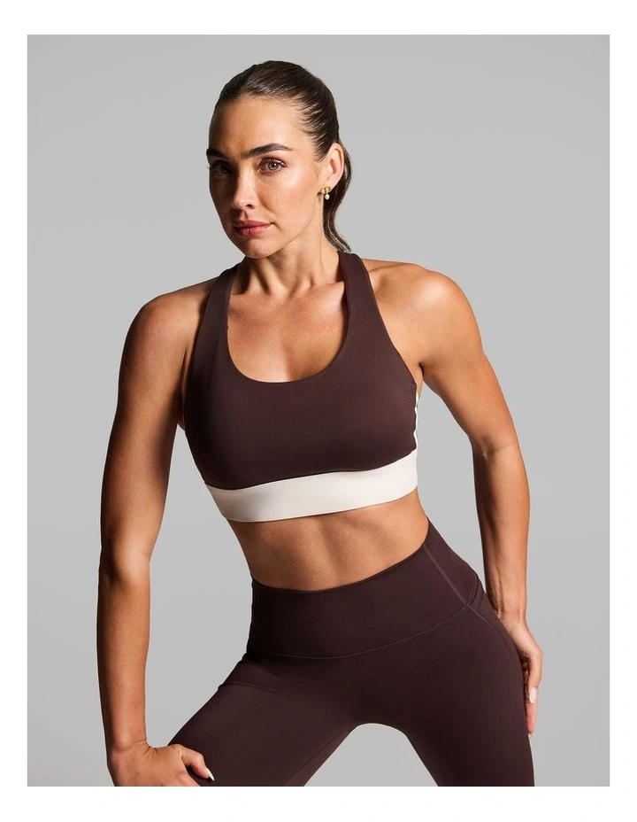 Euphoria Adjustable High Impact Sports Bra in Cocoa/Alabaster image 1