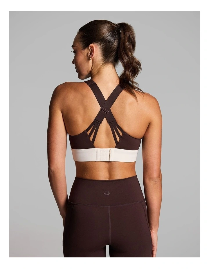 Euphoria Adjustable High Impact Sports Bra in Cocoa/Alabaster image 2