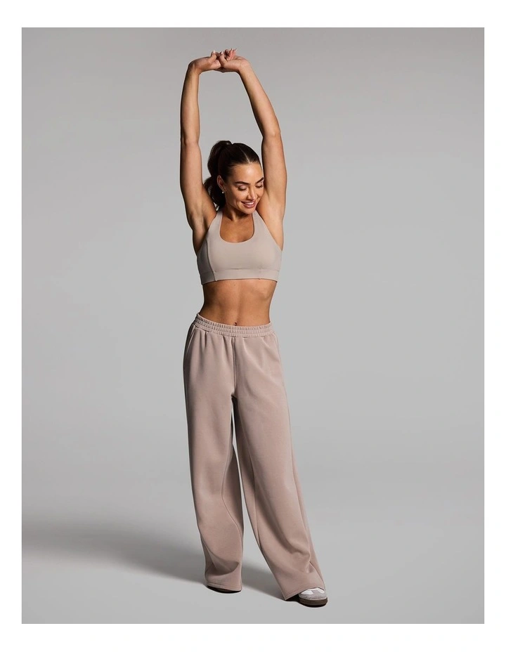 Medium Impact Strappy Sports Bra Latte image 5