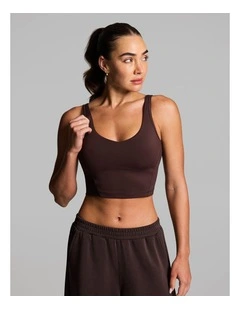 Base One Longline Low Impact Sports Bra in Cocoa