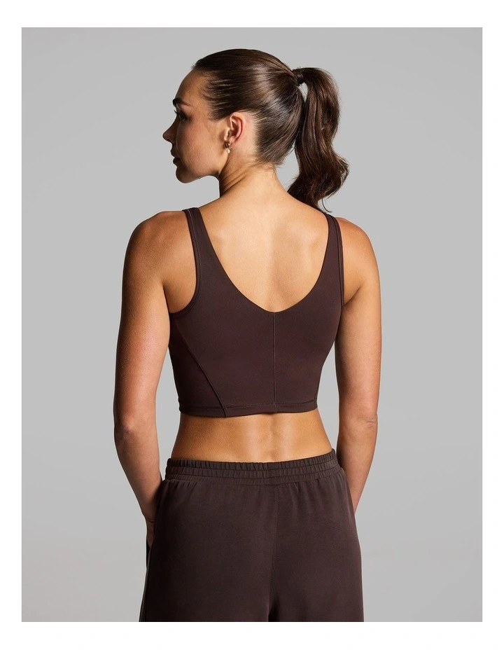 Base One Longline Low Impact Sports Bra in Cocoa image 2