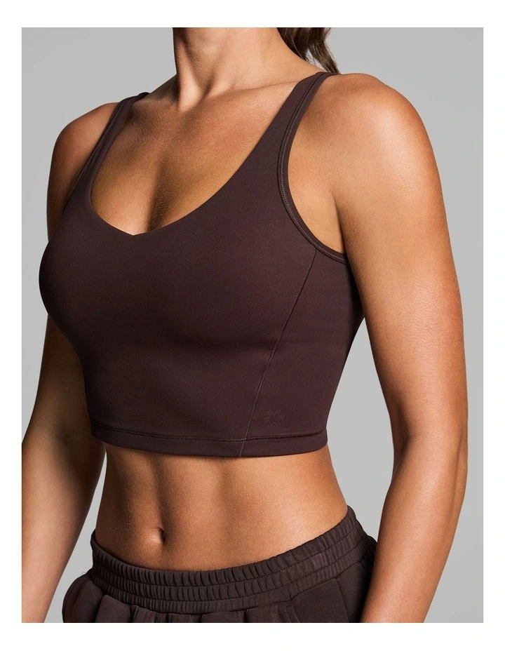 Base One Longline Low Impact Sports Bra in Cocoa image 4