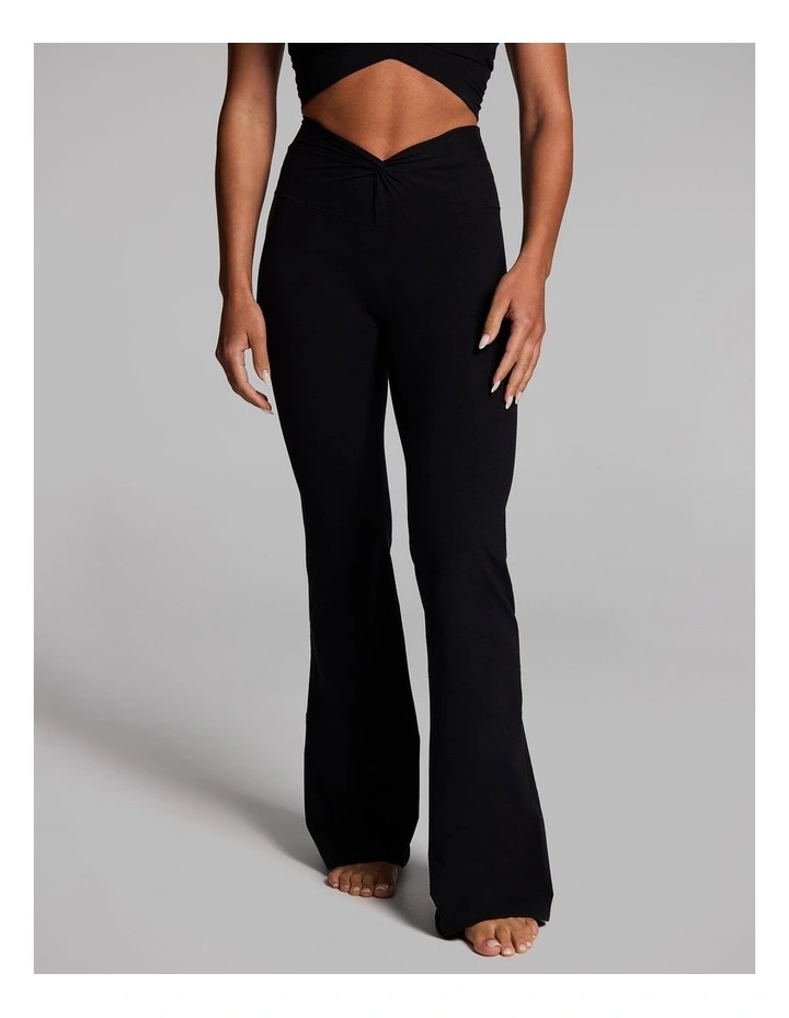 Luxesoft Rouched Low Impact Sports Bra in Black image 1