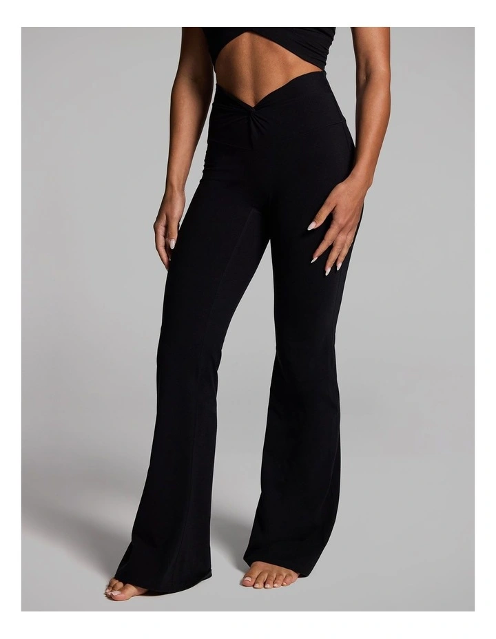 Luxesoft Rouched Low Impact Sports Bra in Black image 3