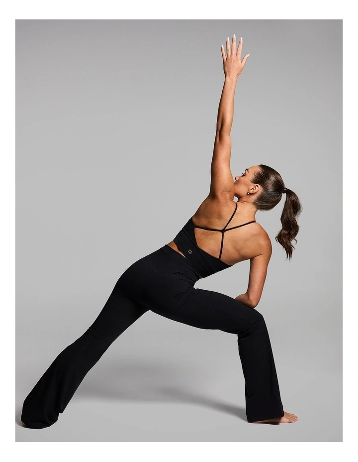 Luxesoft Rouched Low Impact Sports Bra in Black image 5