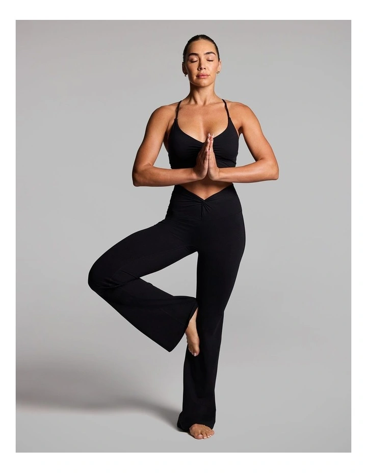 Luxesoft Rouched Low Impact Sports Bra in Black image 6