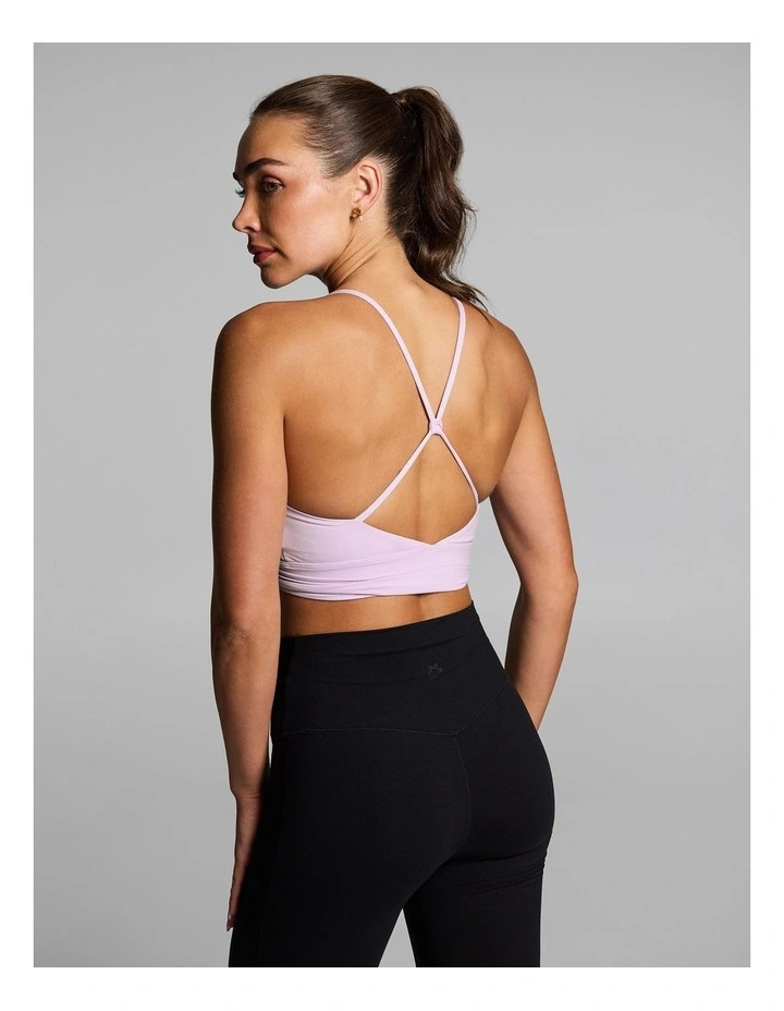 Luxesoft Rouched Low Impact Sports Bra in Sweet Violet image 2