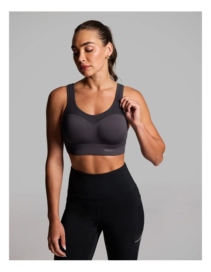 Evolve Moulded Adjustable High Impact Sports Bra in Dark Grey image 1