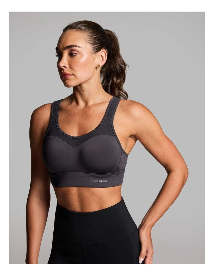 Evolve Moulded Adjustable High Impact Sports Bra in Dark Grey image 3