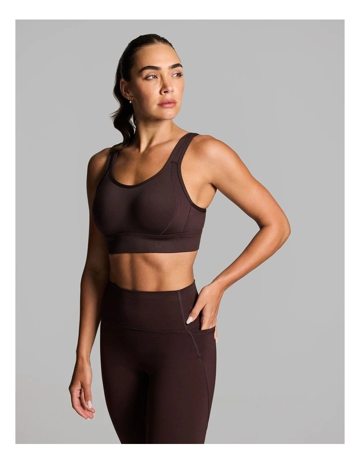 Evolve Moulded Adjustable High Impact Sports Bra in Cocoa image 3