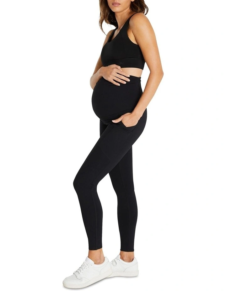 Maternity Full Length Pocket Tights in Black image 4