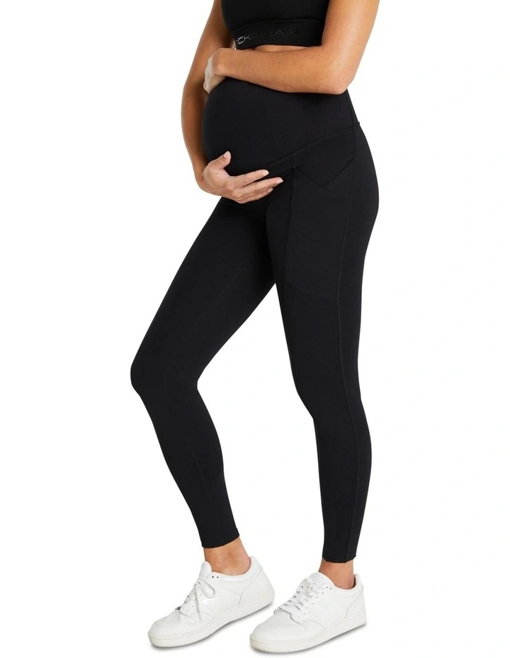 Maternity Full Length Pocket Tights in Black image 5