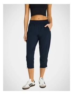 Rouched 3/4 Pants in Navy