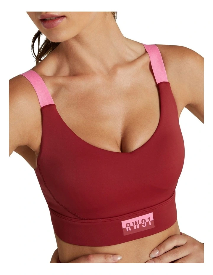Rockwear Checkmate Adjustable High Impact Sports Bra In Red MYER