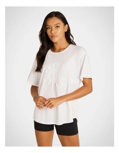 Embossed Boyfriend Tee in White