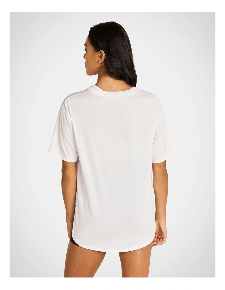 Embossed Boyfriend Tee in White image 2