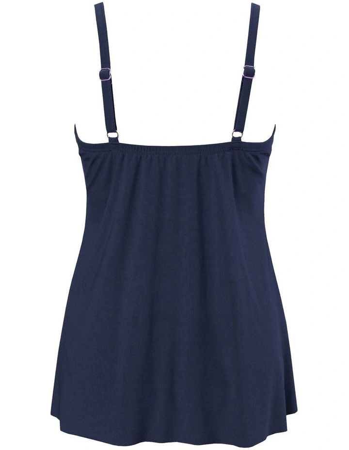 Rock Solid Marina Draped Underwire Tankini Top in Midnight image 5