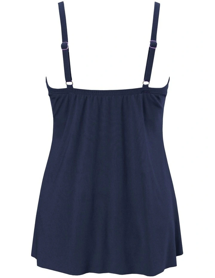 Rock Solid Marina Draped Underwire Tankini Top in Midnight image 6