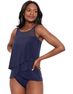 Illusionists Mirage Floaty Layered Tankini Top in Midnight