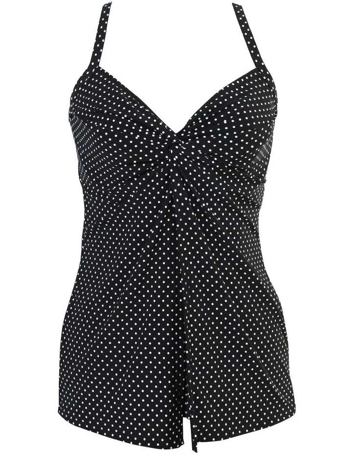 Must Have Pin Point Love Knot Underwired Tankini Top in Black/White image 4