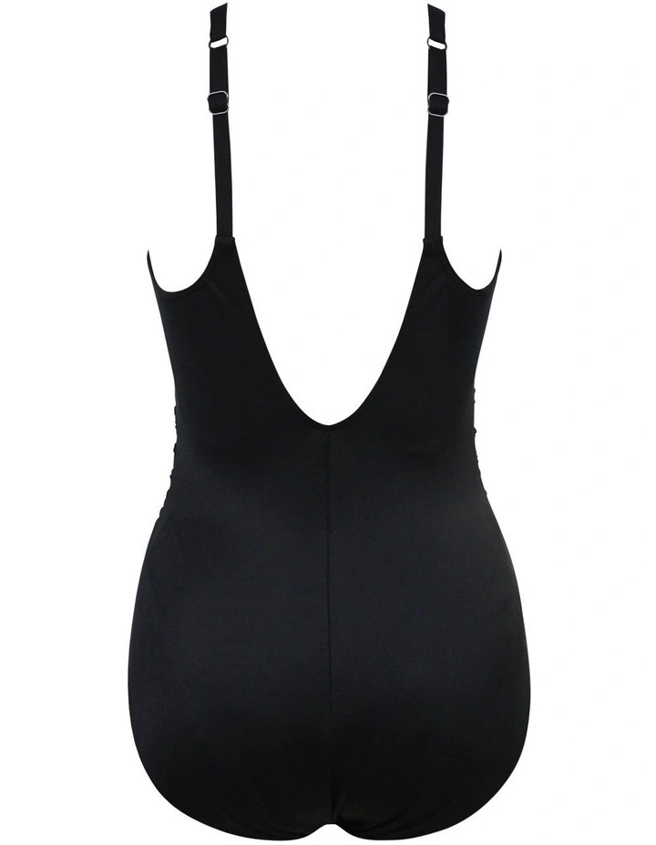 Rock Solid Aphrodite High Neck Shaping Swimsuit in Black image 6