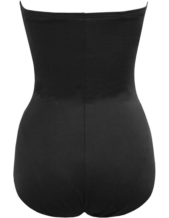 Rock Solid Madrid Strapless Shaping Swimsuit in Black image 6