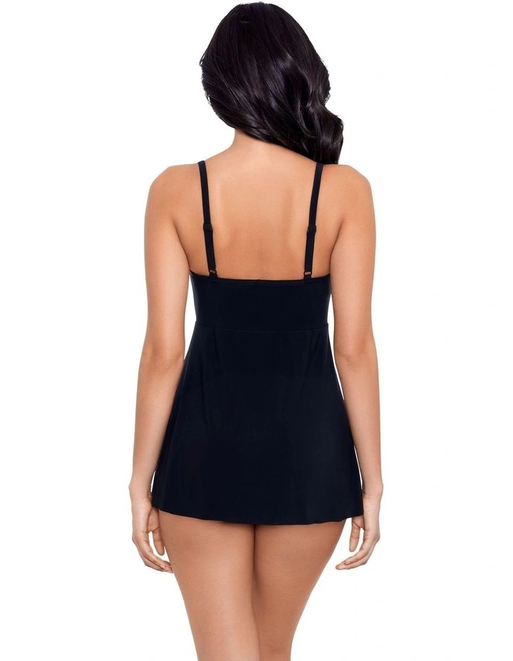 Twisted Sisters Adora Short Padded Shaping Swimdress in Black image 2